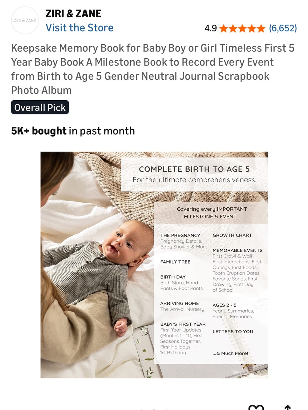 NWT - Ziri & Zane - The Story of You (Baby Memory Book) - Picture 2 of 3